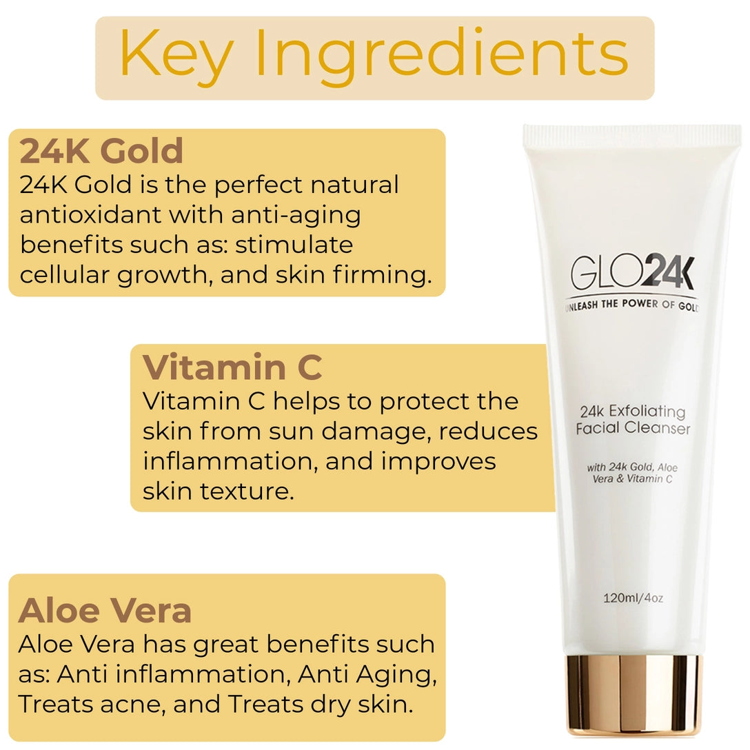 Glo24K Exfoliator Facial Cleanser