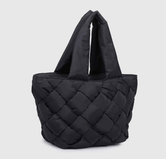 Sol and Selene - Intuition East West Woven Nylon Tote - Black