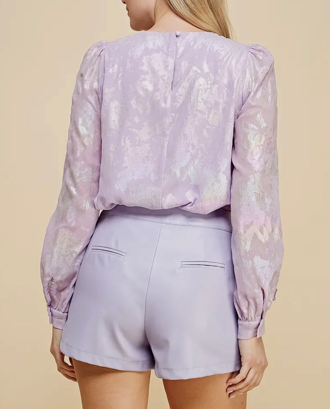 Long Sleeve Blouse in Lavender