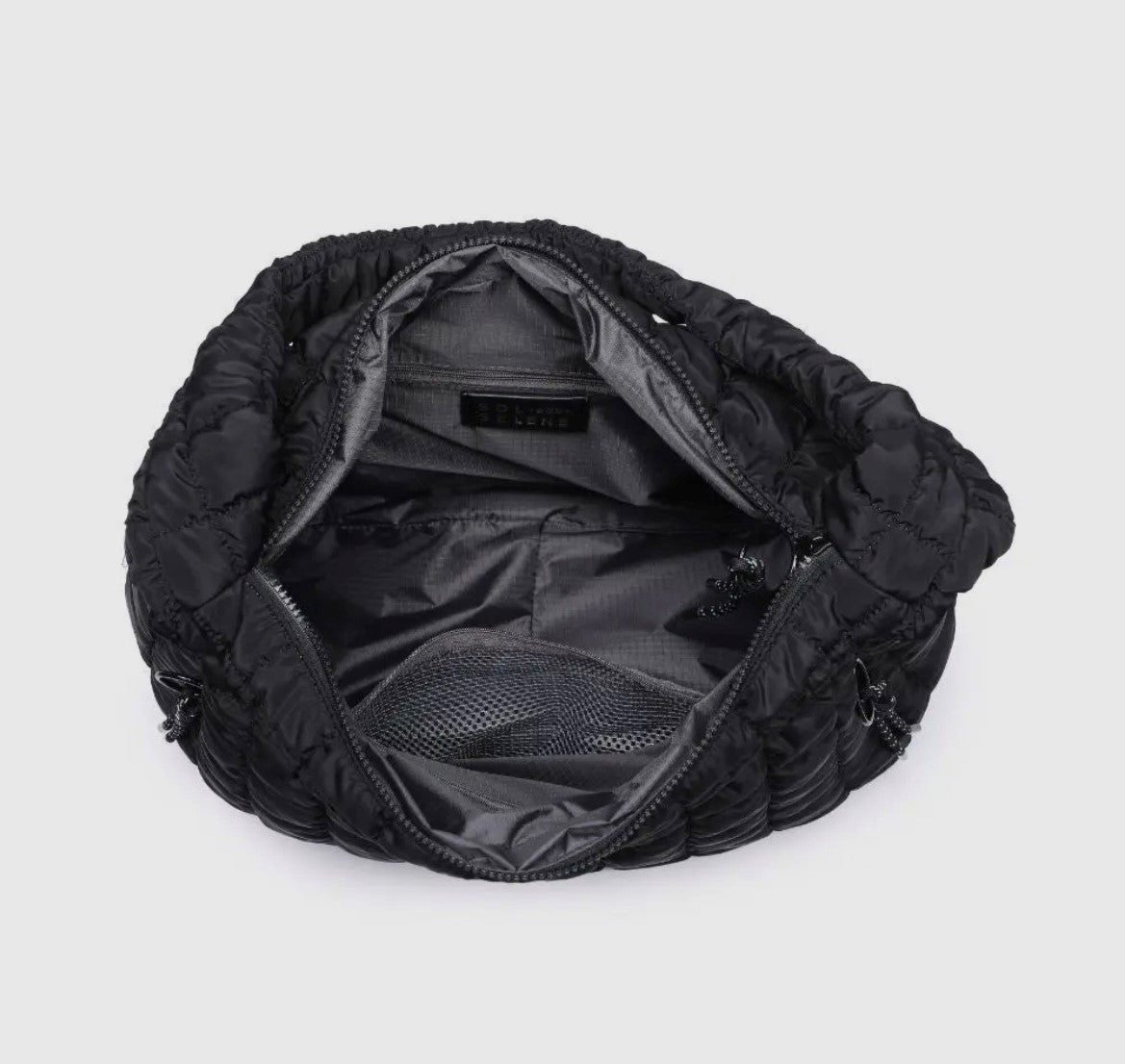 Sol and Selene - Revive - Quilted Nylon Hobo in Black